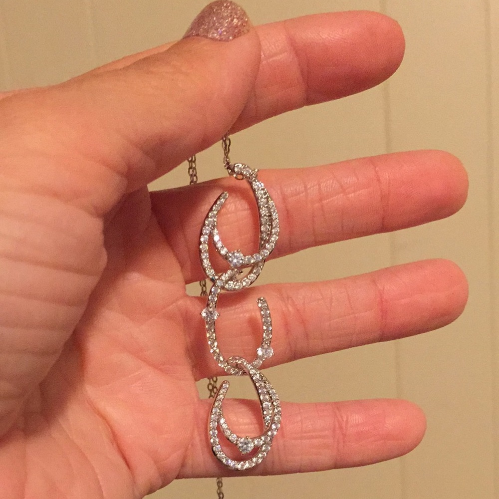 NWT sterling silver necklace with cubic zirconia